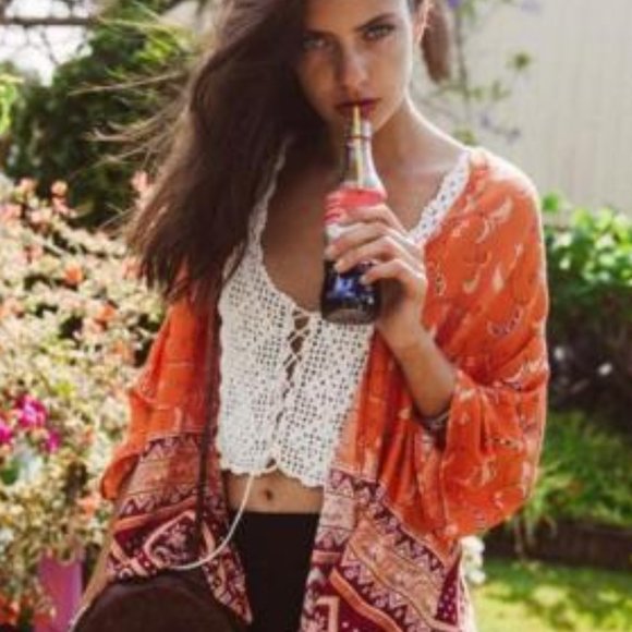 ARNHEM Sugar Orange Longline Kimono Duster - Picture 4 of 11